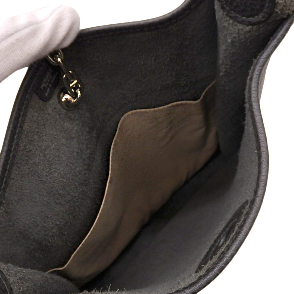 【中古】HERMES エルメス ヴェスパPM ショルダーバッグ ブラック レザー □C刻印(1999年) レディース【質屋】【代引き手数料無料】_画像5