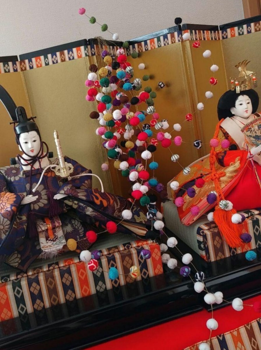 即決?和風(fēng)飾り★ボリュームポンポン玉飾り棒ちりめん細(xì)工ひな祭り和風(fēng)インテリア飾り日本Japan和物プレゼント