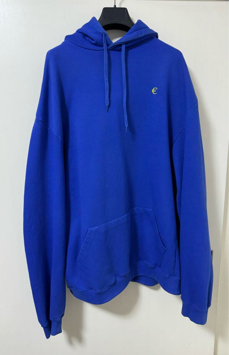 VETEMENTS ユーロロゴ オーバーサイズ フーディ プルオーバーパーカー サイズS 本物_画像1