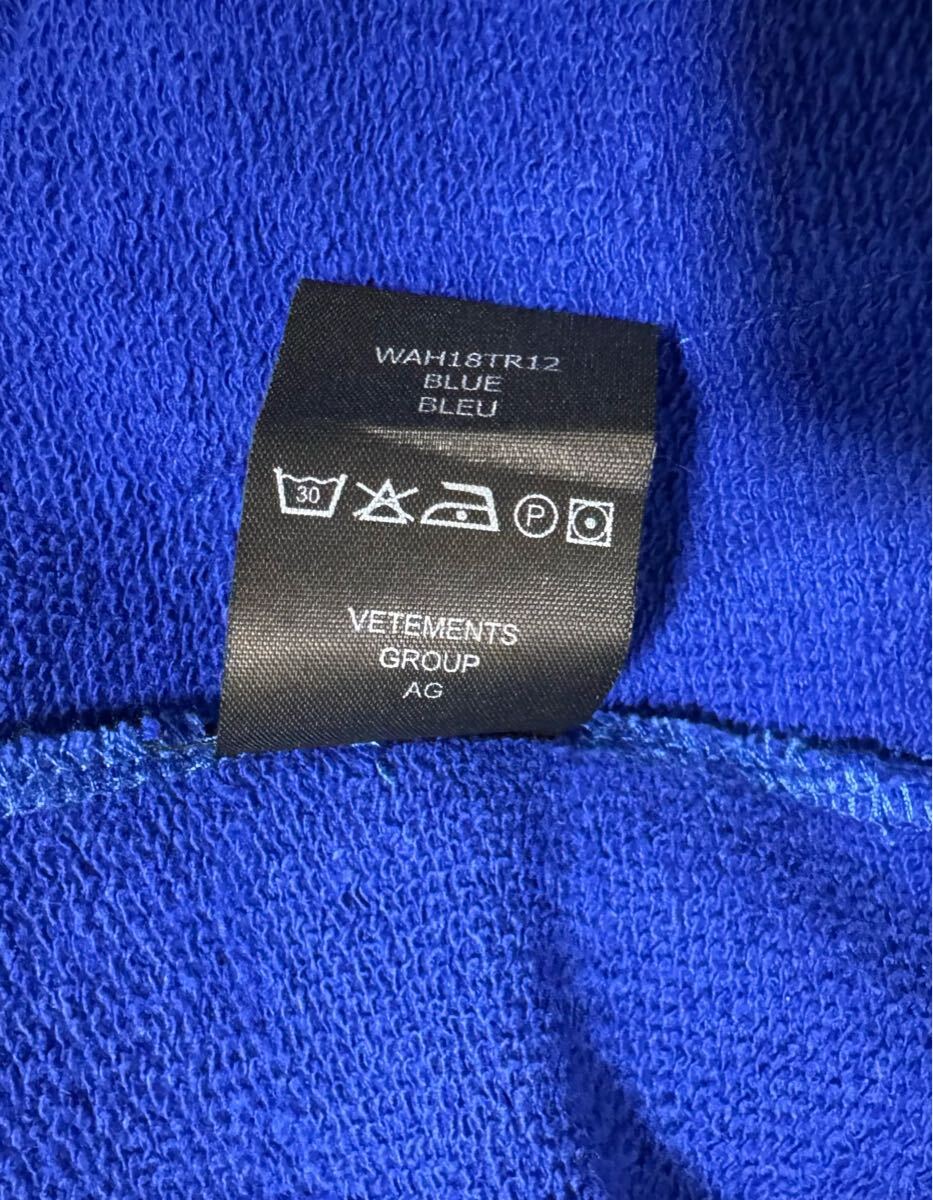 VETEMENTS ユーロロゴ オーバーサイズ フーディ プルオーバーパーカー サイズS 本物_画像8