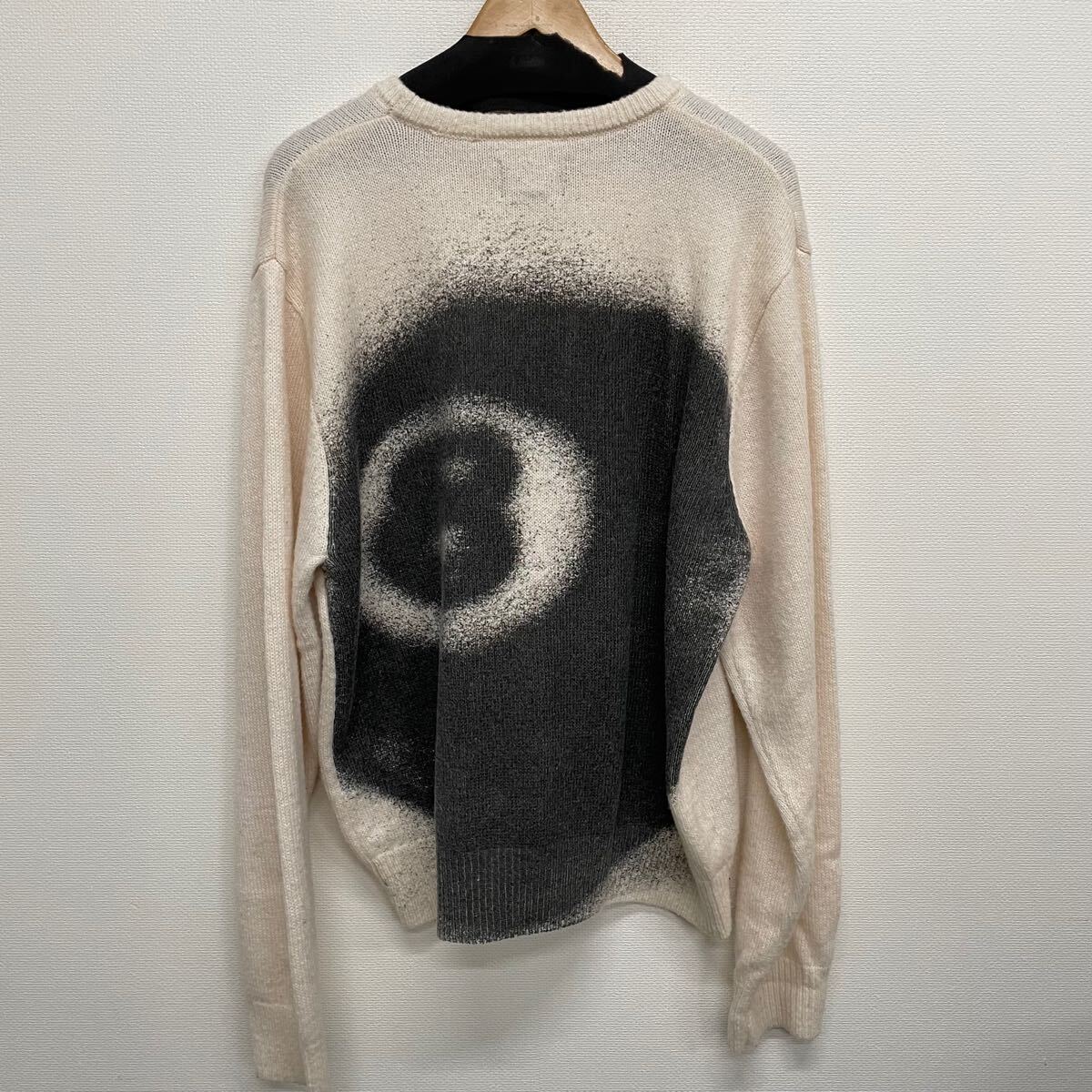 【STUSSY】ステューシー★セーター ニット 8 Ball Spray sweater 117185 sizeL ホワイト 02_画像7