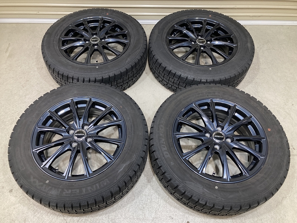 バリ溝 '21年制 WAREN 16インチ 6J +45 PCD100 4H DUNLOP WINTERMAXX WM02 195/65R16 4本 ライズ ロッキー N1621