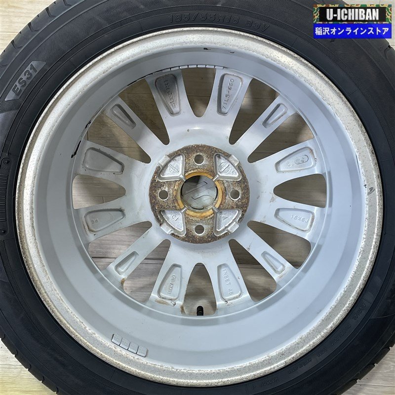 スズキ スイフト 純正 6-16+45 4H100 2021年制 溝あり ヨコハマ エコスES31 185/55R16 16インチ 4本セット 009k