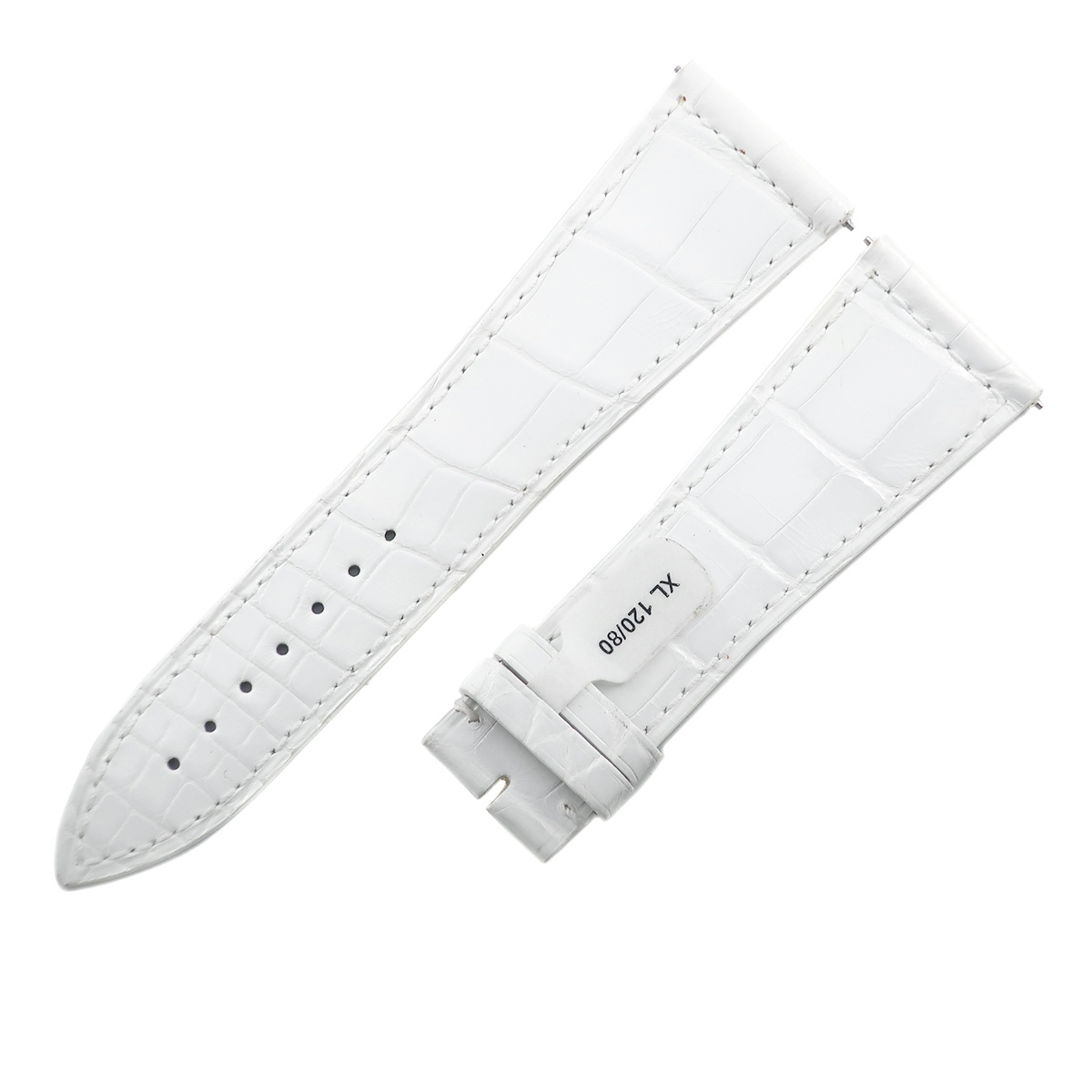 フランクミュラー マスタースクエア 6000 H用 クロコバンド 未使用 純正 替え シャイニー 艶 26mm ホワイト 白 メンズ 腕時計