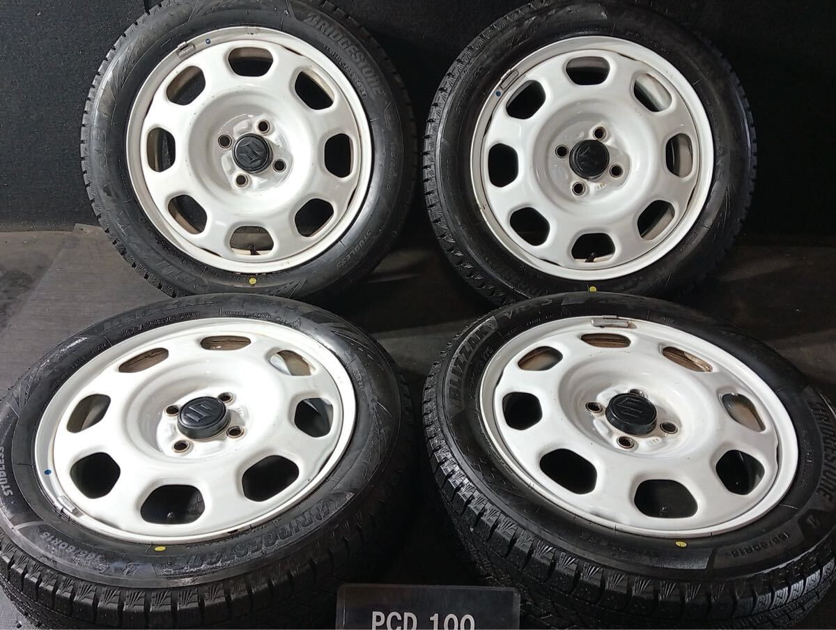 スズキ ハスラー純正 ブリヂストン ブリザック VRX3 バリ山 スタッドレス ホイール 165/60R15 4H-100 4本 ホワイト スチール  831502(スタッドレスタイヤ)｜売買されたオークション情報、Yahoo!オークション(旧ヤフオク!) の商品情報をアーカイブ公開 - オークファン  