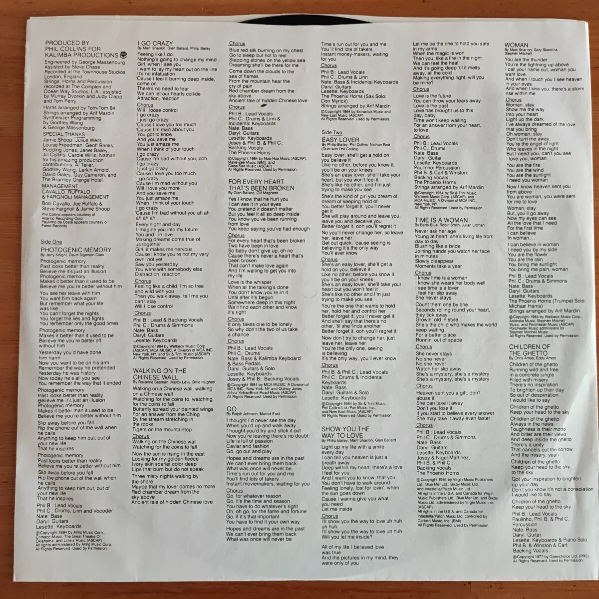 フィリップ・ベイリー「Chinese Wall」LPアメリカ盤_画像3