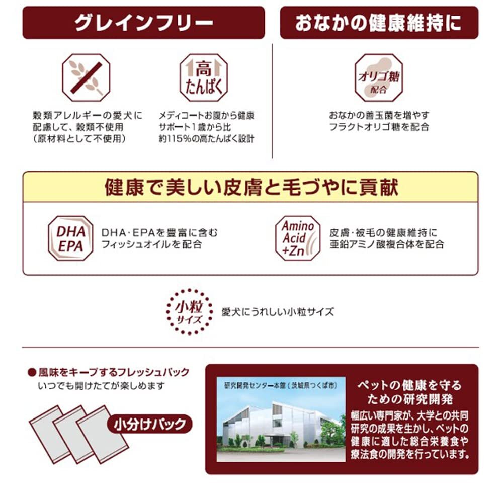 メディコートアドバンス グレインフリー 1歳から チキン味【国産/アルミ小分け】 6kg(500g×12)_画像8