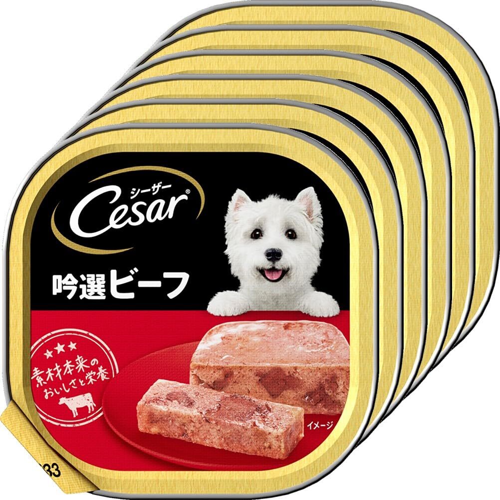 シーザートレイ 吟選ビーフ 1) 吟選ビーフ 犬 1)100g×6個(お試し)_画像1