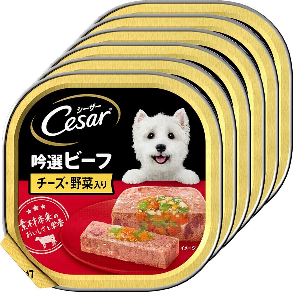 シーザー Cesar 吟選ビーフ 3) 吟選ビーフ チーズ・野菜入り 犬 1)100g×6個(お試し)_画像1
