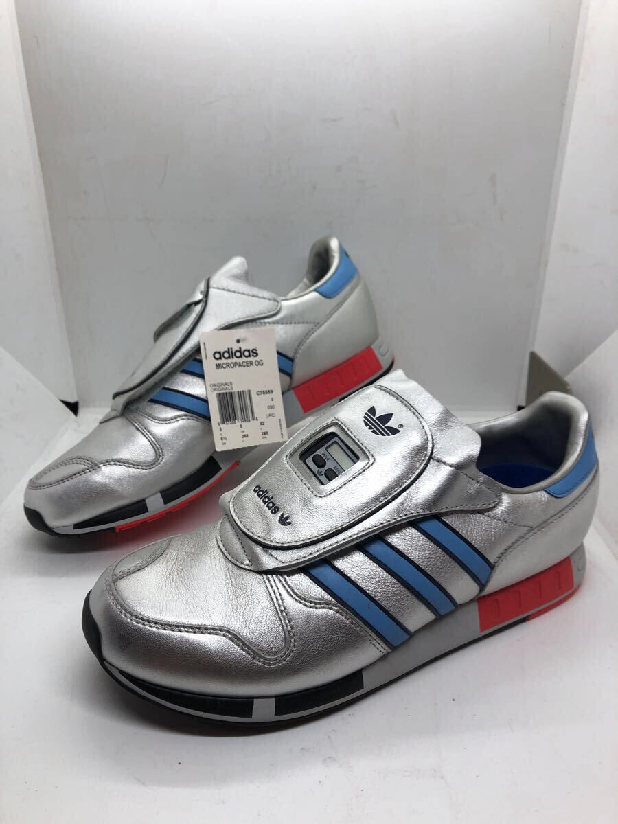 アディダス adidas マイクロペーサー　micropacer US8 1/2 シルバー　OG オリシナルス　デッドストック　箱付き