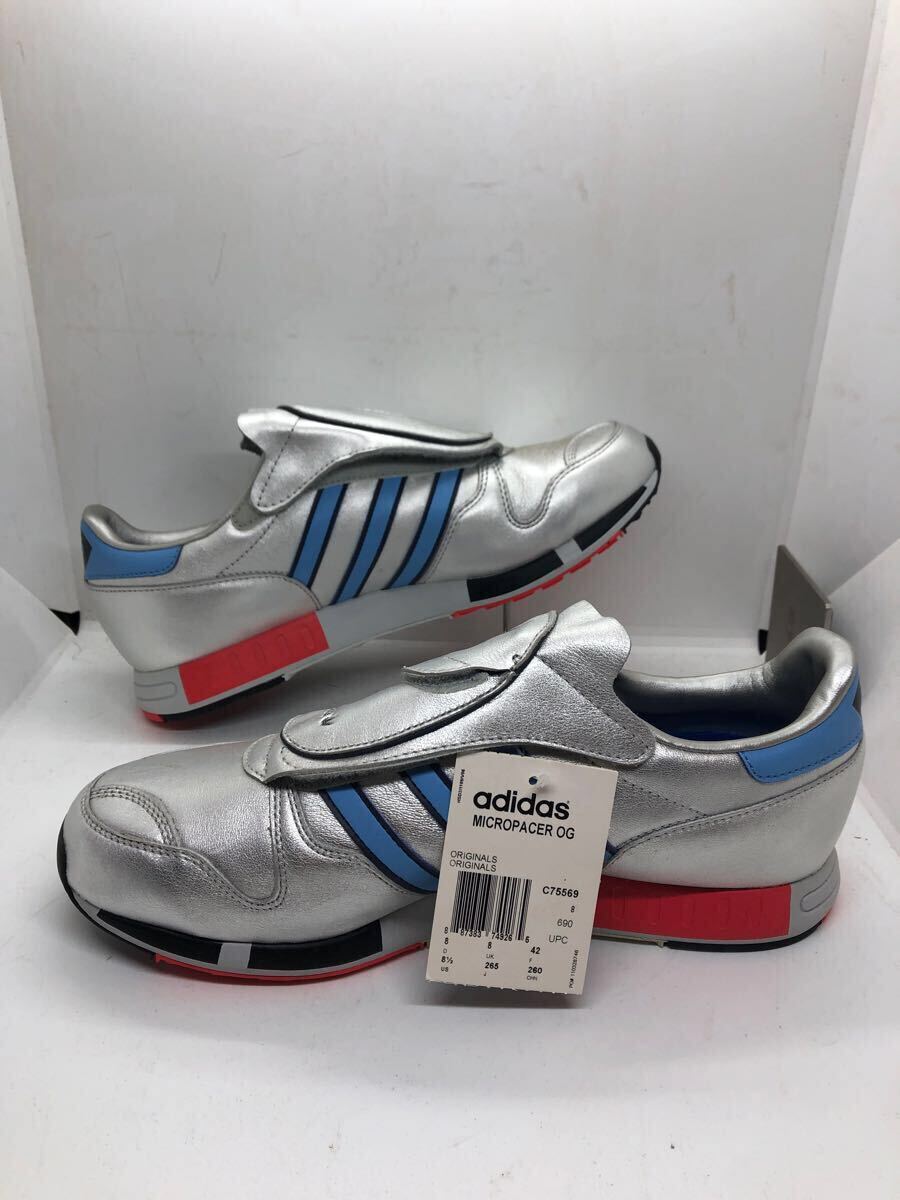 アディダス adidas マイクロペーサー　micropacer US8 1/2 シルバー　OG オリシナルス　デッドストック　箱付き
