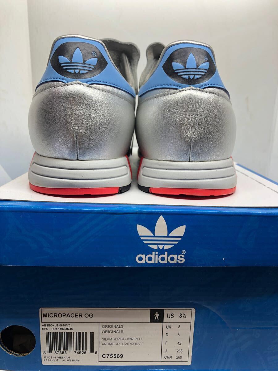 アディダス adidas マイクロペーサー　micropacer US8 1/2 シルバー　OG オリシナルス　デッドストック　箱付き