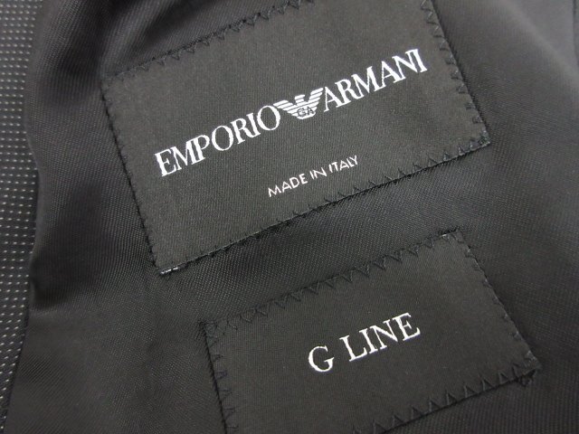 未使用 【エンポリオアルマーニ EMPORIO ARMANI】 G LINE 2ボタン スーツ (メンズ) size48 ブラック系 織柄 伊制 1ZVGBA ZZ065?27EMP149