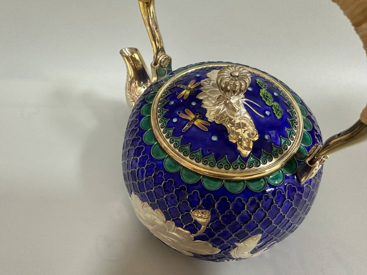 純銀製 七宝蓮花図細密彫金 湯沸 銀瓶 煎茶道具 純銀製 七宝蓮花図細密彫金 湯沸 銀瓶 煎茶道具 Yahoo