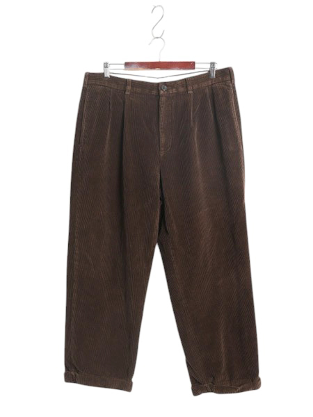 ブルックスブラザーズ 太畝 コーデュロイ パンツ メンズ 実寸 36 27 Brooks Brothers ELLIOT ツータック スラックス ストレート コーズ 茶