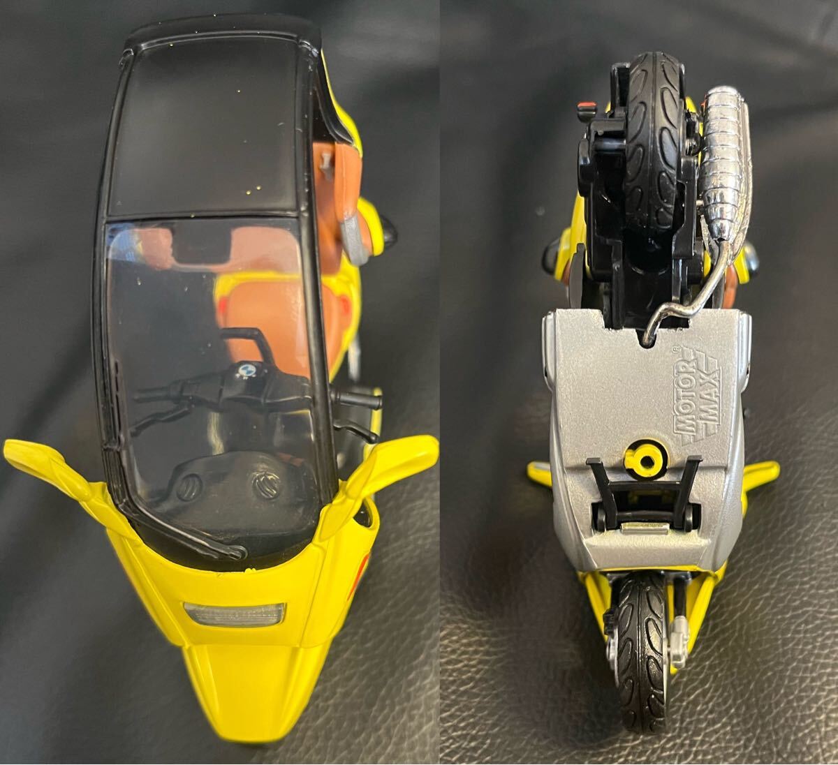 1/18スケール BMW C1 イエロー 黃色 ダイキャストバイク ミニカー オートバイ 完成品 MOTOR MAX モーターマックス 