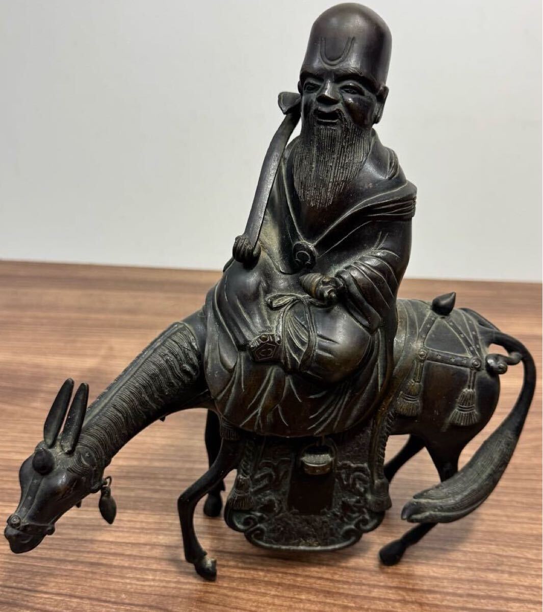 中国美術品 馬と仙人 古銅 置物 香炉 オブジェ 時代物 中国美術品 馬と仙人 古銅 置物 香炉 オブジェ 時代物
