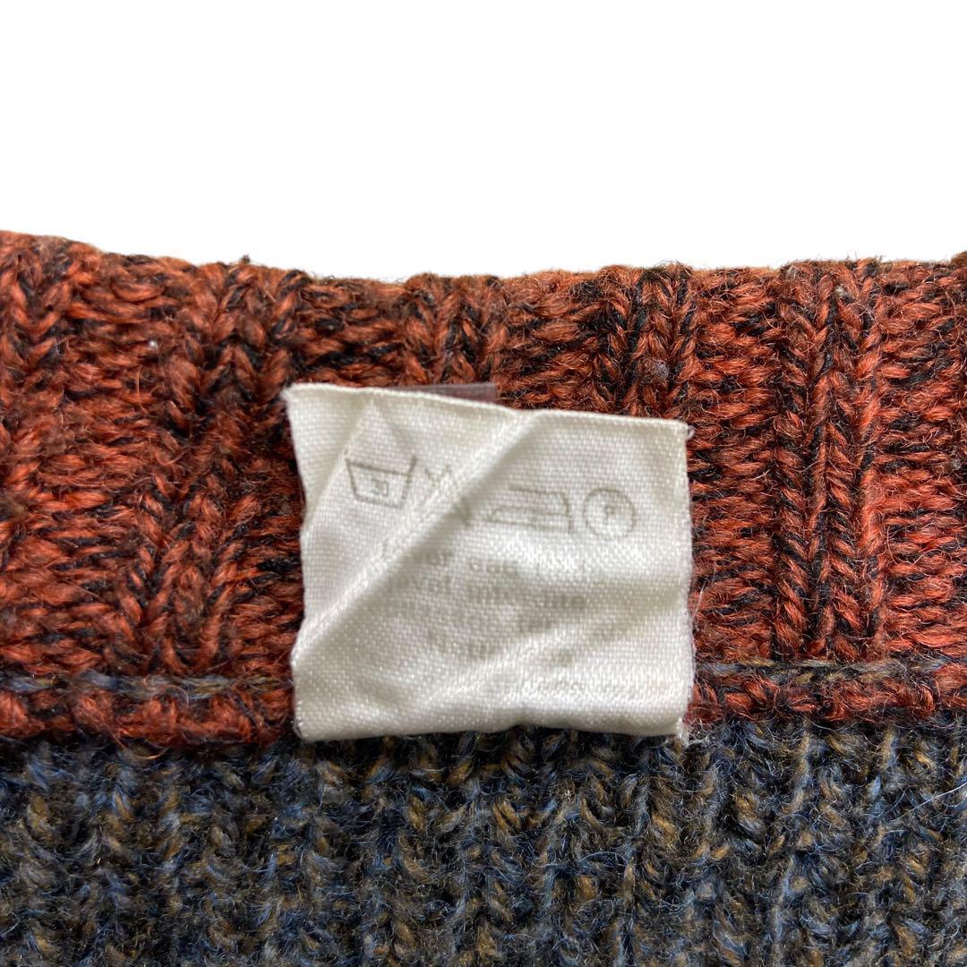 プリス　メンズセーター　ニット　M相当　総柄　冬服　あったか　厚手　【961】_画像8