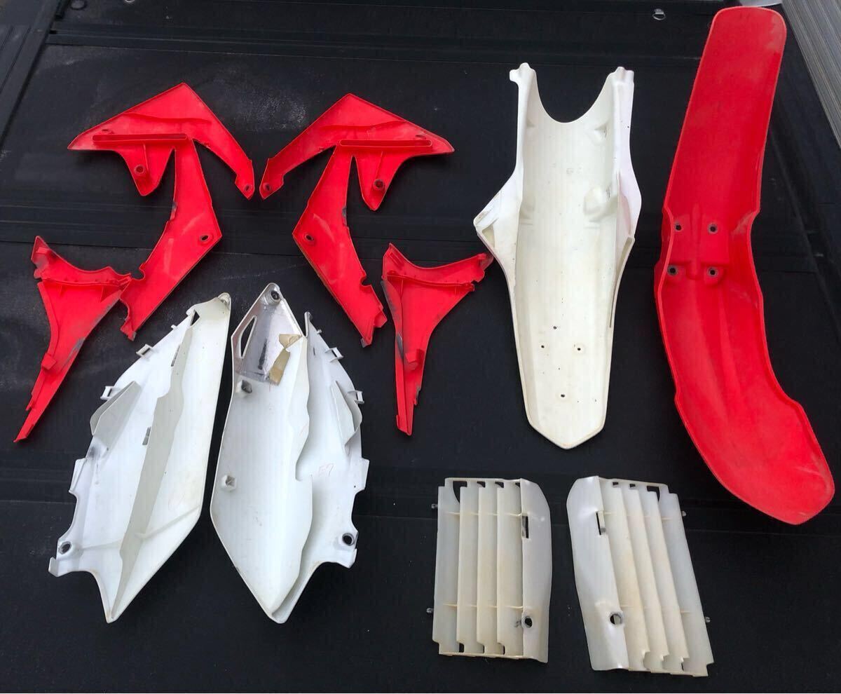 HONDA CRF450R 250R 中古外装セット インジェクション初期モデル シュラウド サイドパネル 前後フェンダーセット ホンダ 純正 2009〜2013年