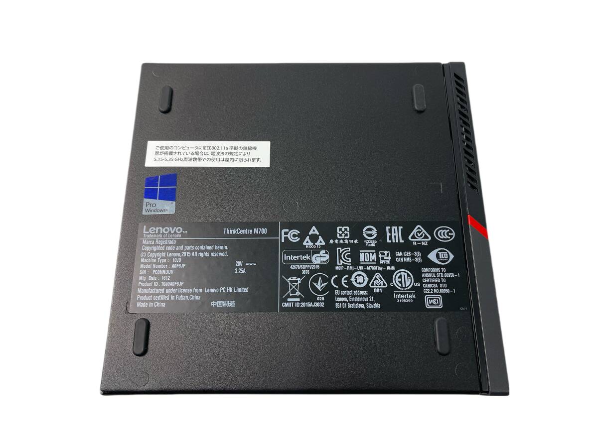Lenovo ThinkCentre M700 デスクトップ Intel Core i3-6100T @ 3.20GHz メモリ4GB Wi-Fi搭載 BIOS起動(dòng)可【現(xiàn)狀品】LXDM36-2