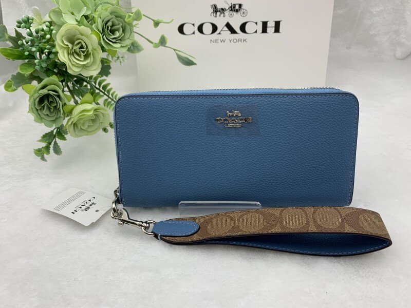 コーチ COACH 長財布 財布 レディース ウォレット ストラップ 新作 シグネチャー ロング ジップ ファッション 新品 未使用 CK427 C205