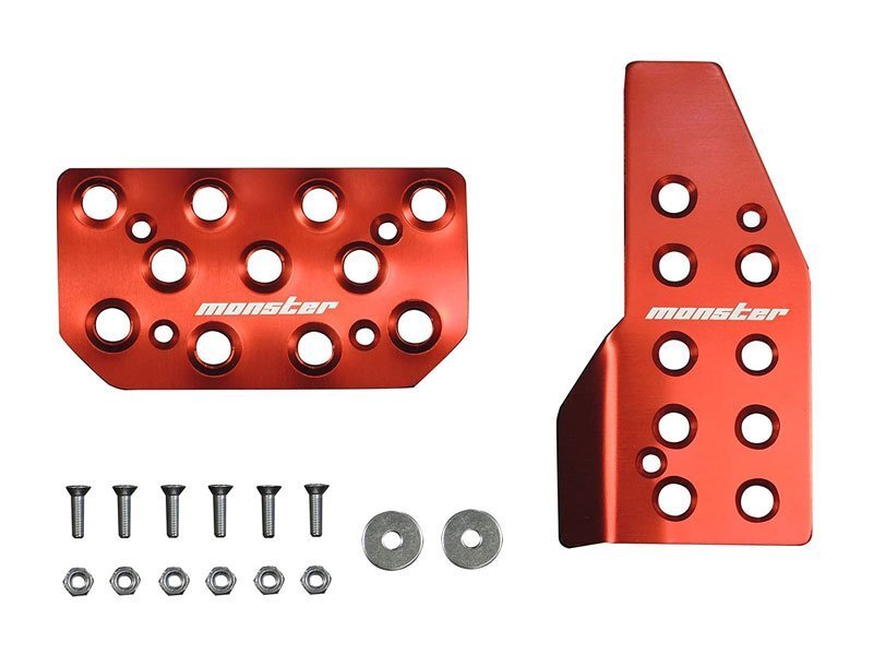 モンスタースポーツ スポーツドライビングペダルカバー レッド ハスラー MR31S MR41S 14.01~19.12(1型~2型) R06A ターボ/NA 2WD/4WD CVT