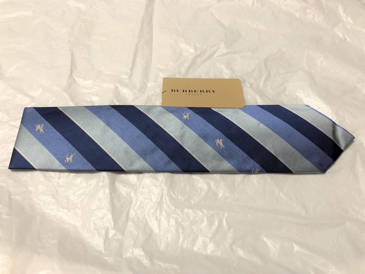 【即決あり】新品タグ付き　バーバリーロンドンネクタイ　青　BURBERRY LONDON