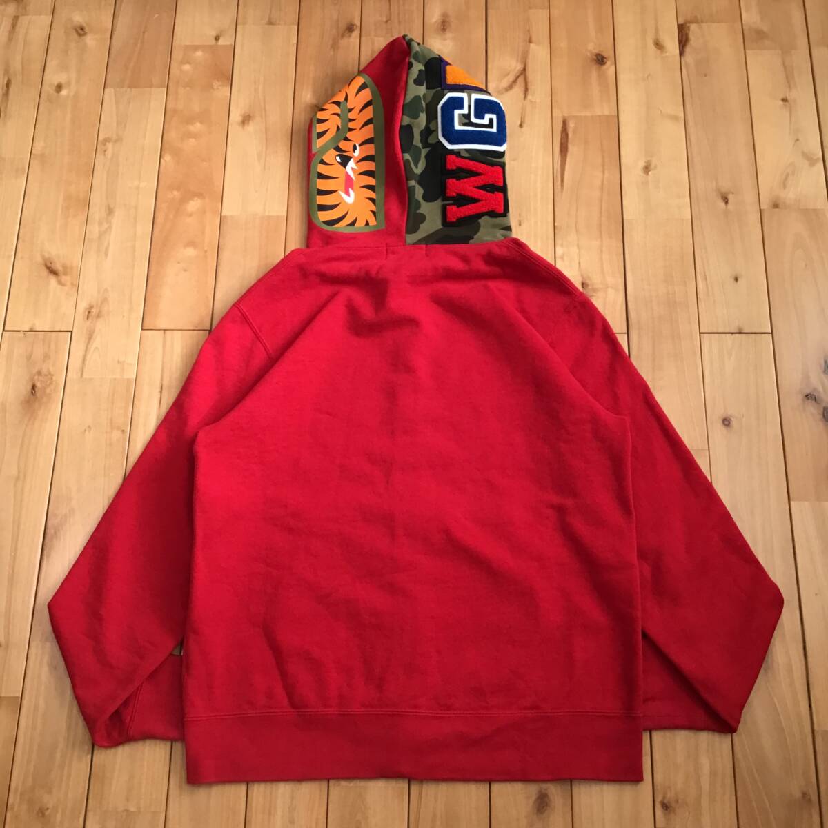 Crazy face tiger shark full zip hoodie Lサイズ 1st camo a bathing ape BAPE タイガー シャーク パーカー エイプ ベイプ 迷彩 ni56al