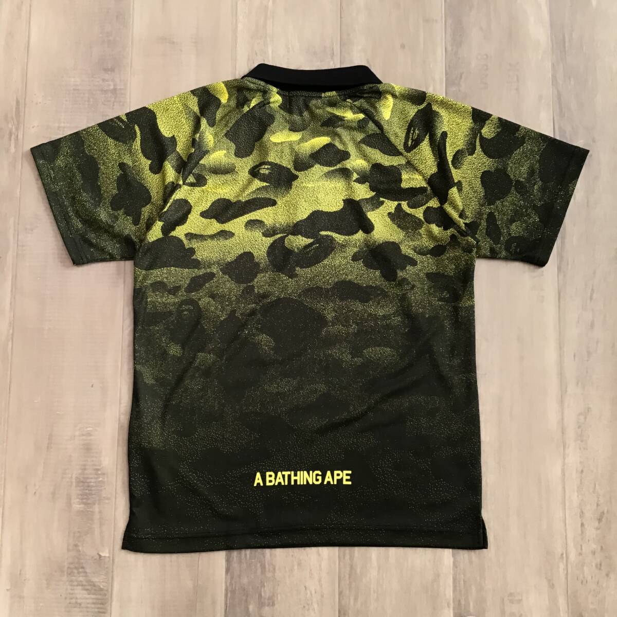 BAPE camo グラデーション ハーフジップ ポロシャツ Sサイズ yellow a bathing ape zip polo shirt エイプ ベイプ アベイシングエイプ pr22