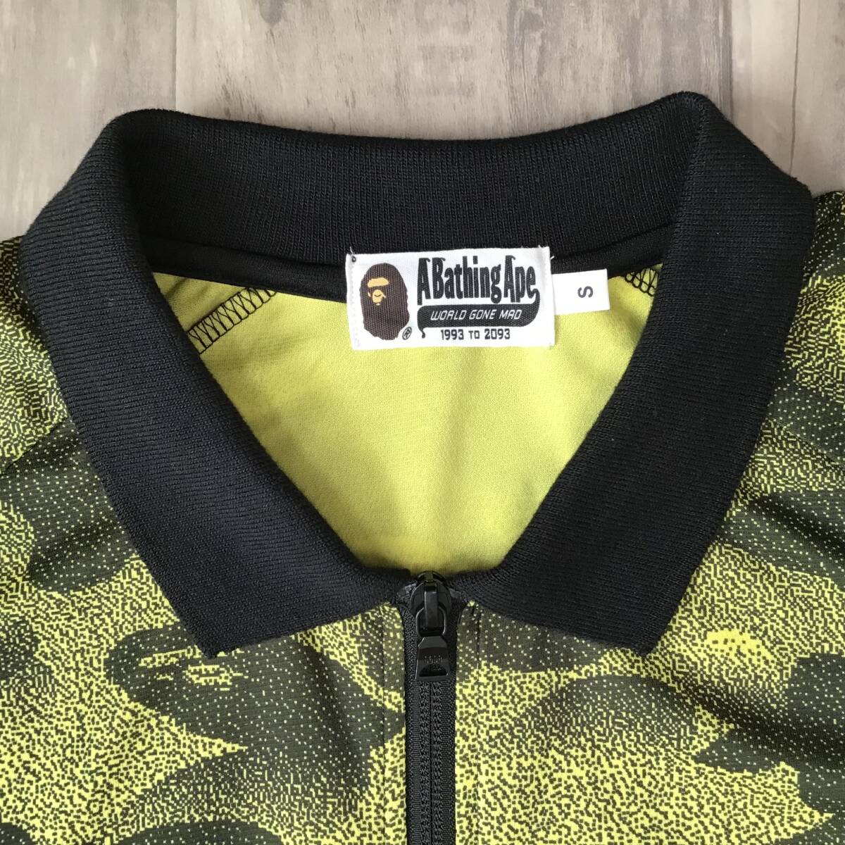 BAPE camo グラデーション ハーフジップ ポロシャツ Sサイズ yellow a bathing ape zip polo shirt エイプ ベイプ アベイシングエイプ pr22