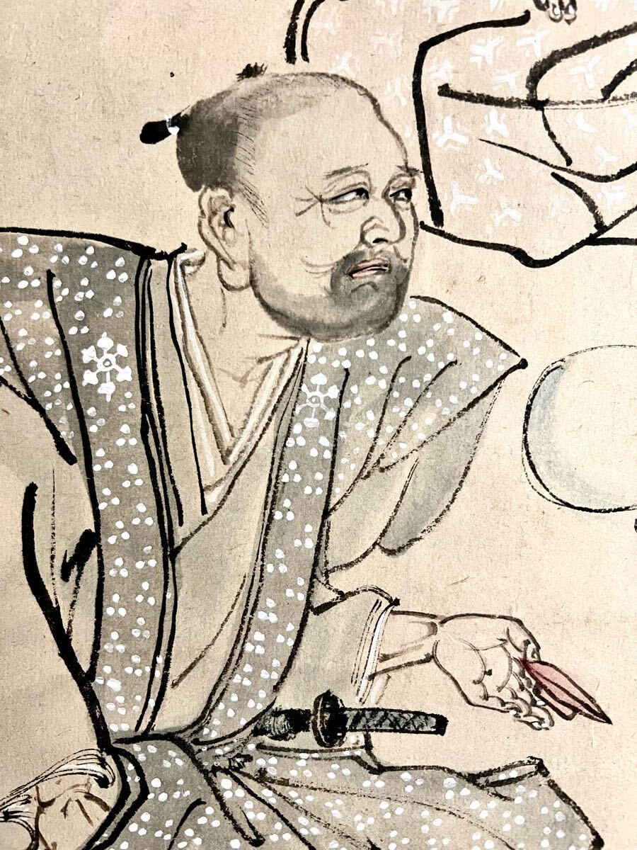 真作】【仙】渡辺崋山「寛永三輔之図」紙本 肉筆 合箱 大幅 三輔