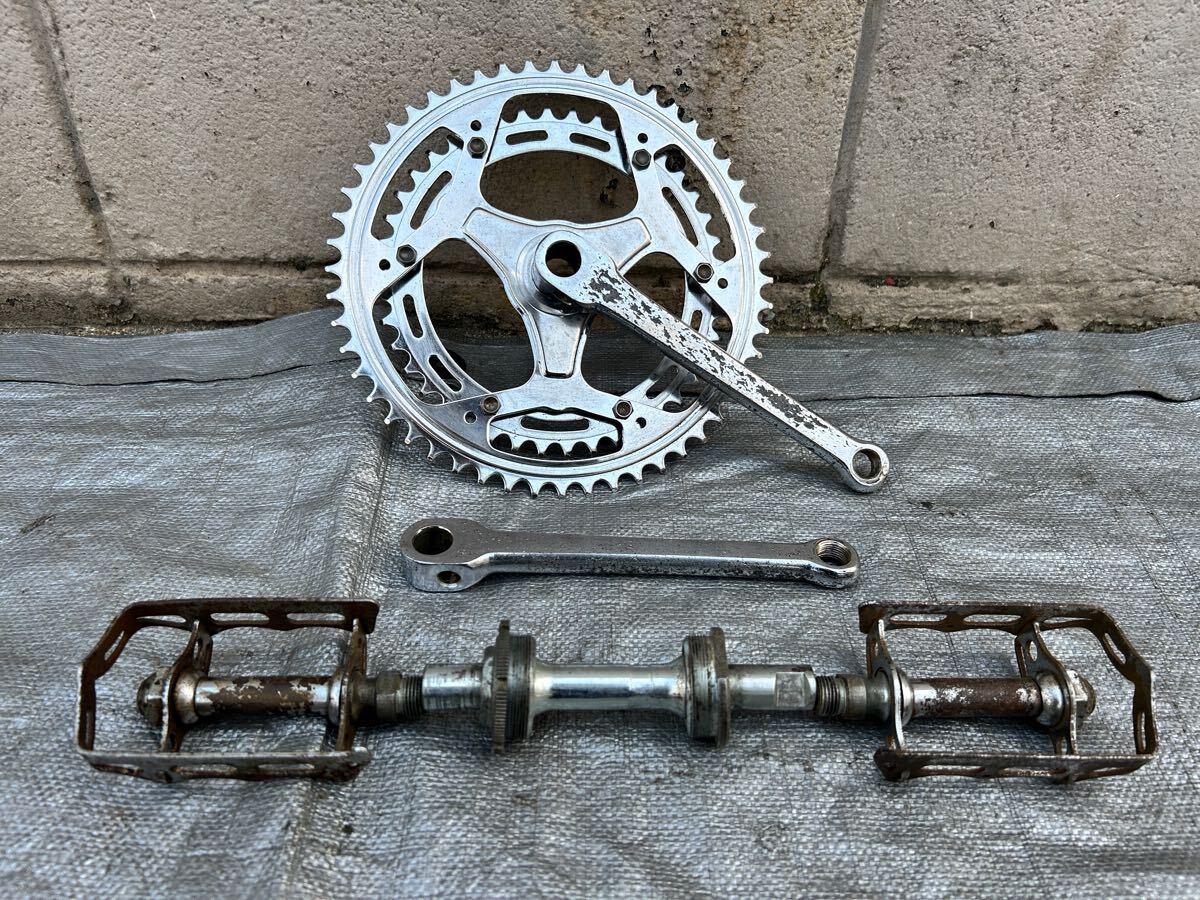 【ヴィンテージ!】Old Bianchi ロードバイク用 クランクセット 52-42T 170mm BB付き ビアンキ