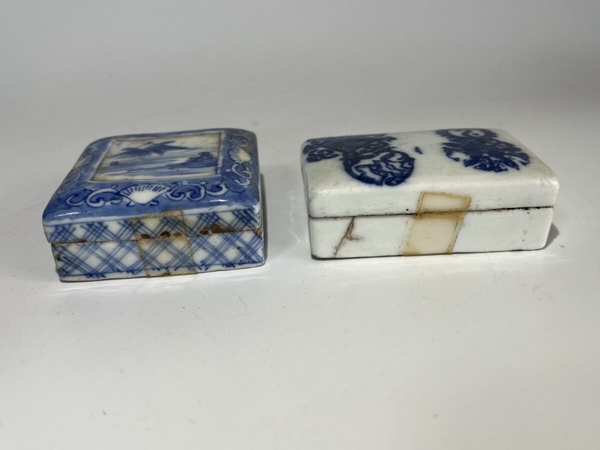 古い伊万里　染付香合　２点　74_画像5