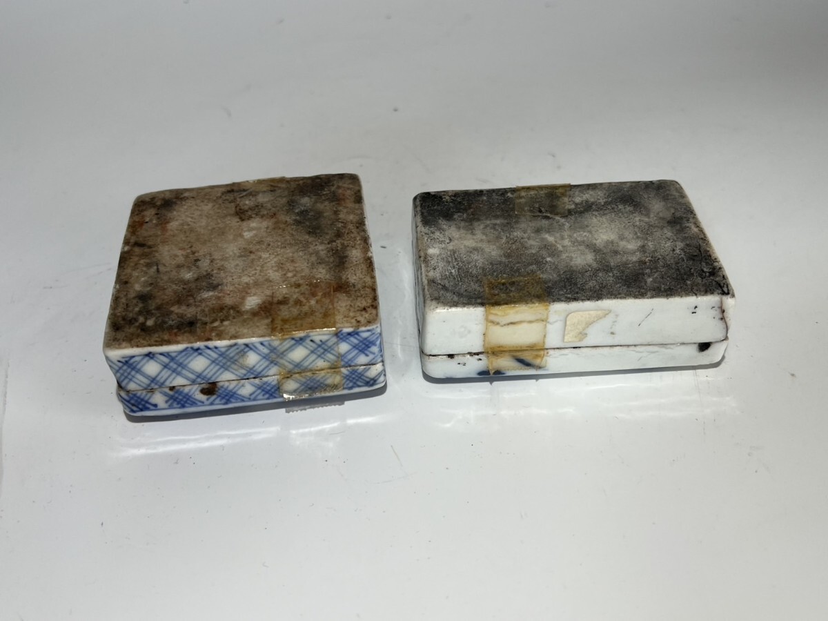 古い伊万里　染付香合　２点　74_画像7