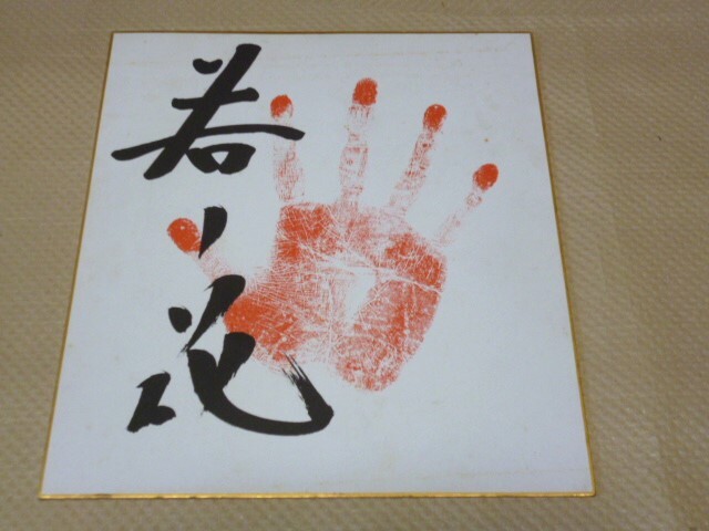 若貴兄弟絵皿 サイン色紙 のぼり 大相撲 横綱 相撲 力士 若ノ花 貴ノ花 手形 サイン 色紙 2枚