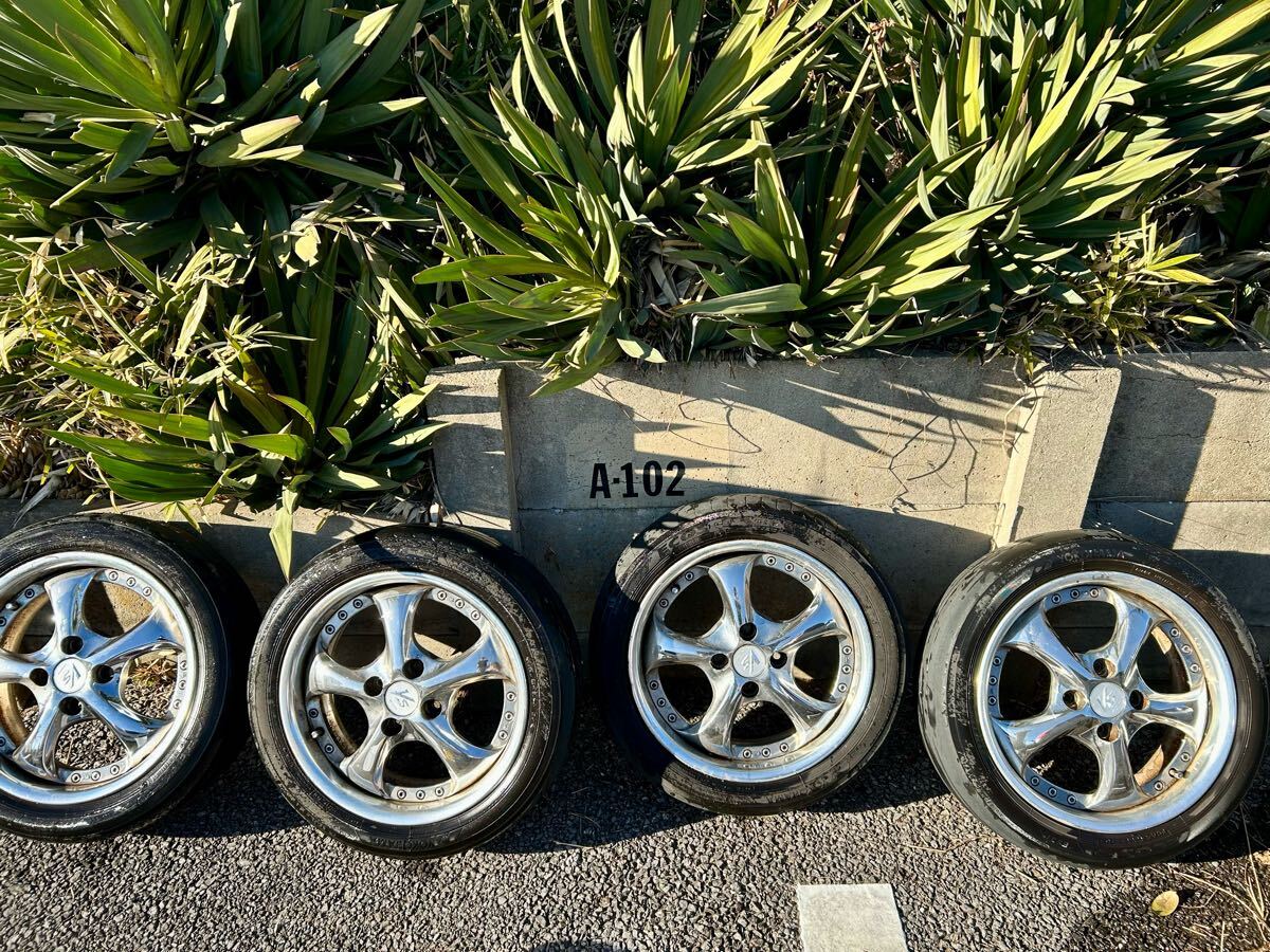 希少 深リム work vs-kf 15インチ 15×5.5j ＋42 4H-100 Oディスク 軽自動(dòng)車 コンパクトカー ワーク PCD100