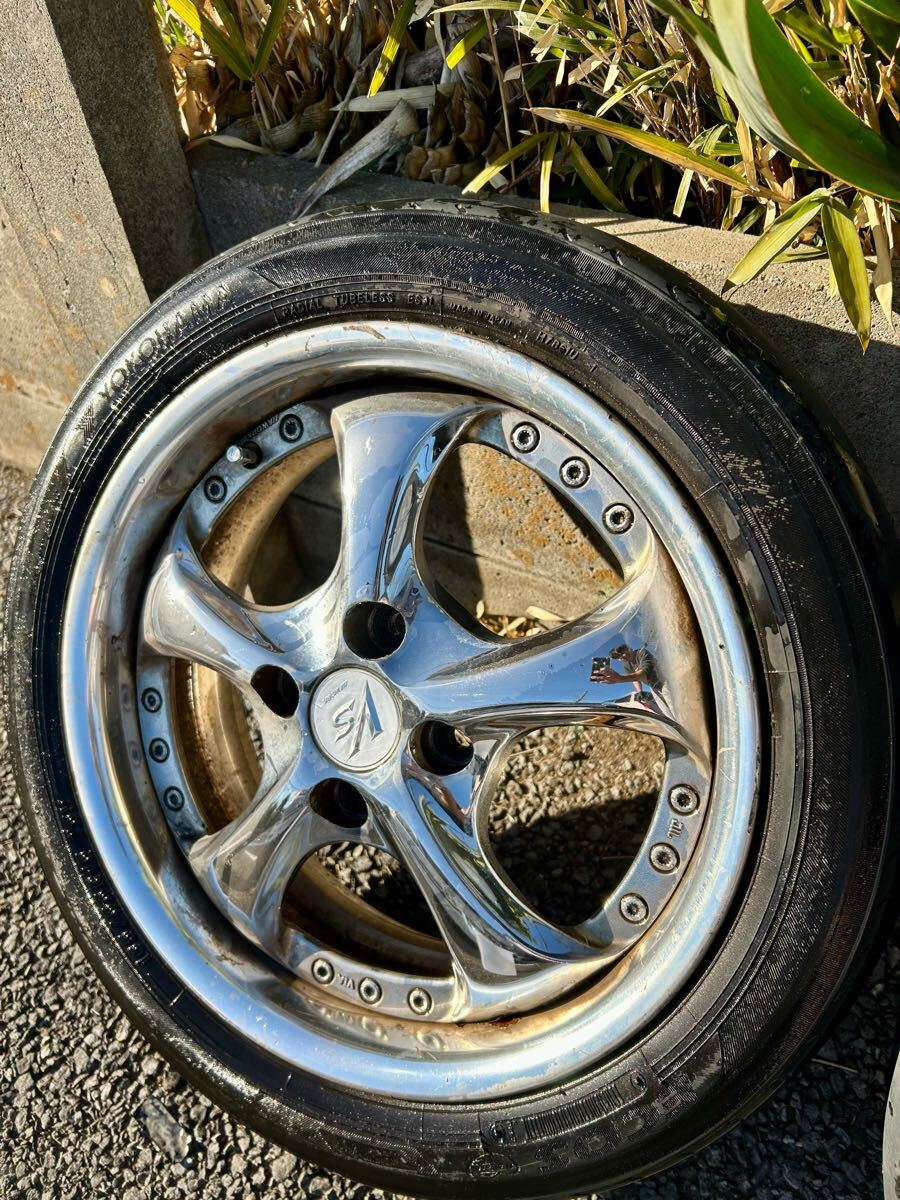 希少 深リム work vs-kf 15インチ 15×5.5j ＋42 4H-100 Oディスク 軽自動(dòng)車 コンパクトカー ワーク PCD100