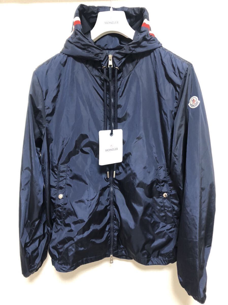 未使用 MONCLER GRIMPEURS モンクレール ジャケット ナイロン パーカー 2 正規品 送料無料 ワッペン ブルゾン フード トリコロール ラスト_画像1