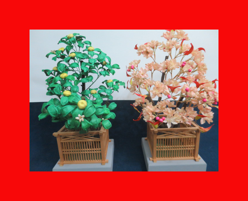 有職雲上流造花桜橘K-100」雛人形・雛道具・雛御殿.蒔絵〝雛 有職雲上流造花桜橘K-100」雛人形・雛道具・雛御殿.蒔絵〝雛