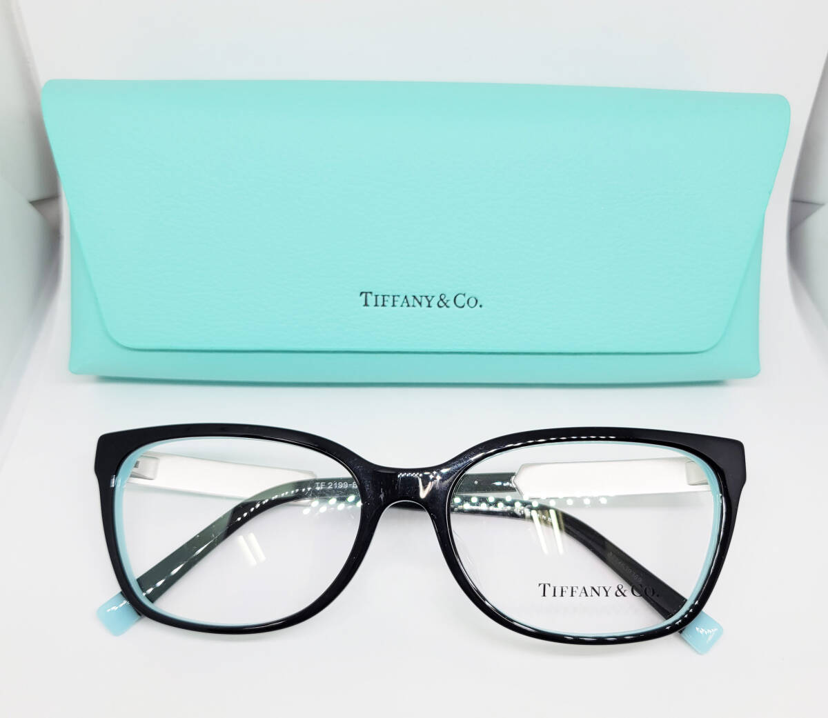 豪華 TIFFANY &Co. ティファニー 正規(guī)品 メガネフレーム TF2199BF-8055 ブラック ティファニーブルー 新品 ウェリントン レンズ交換可