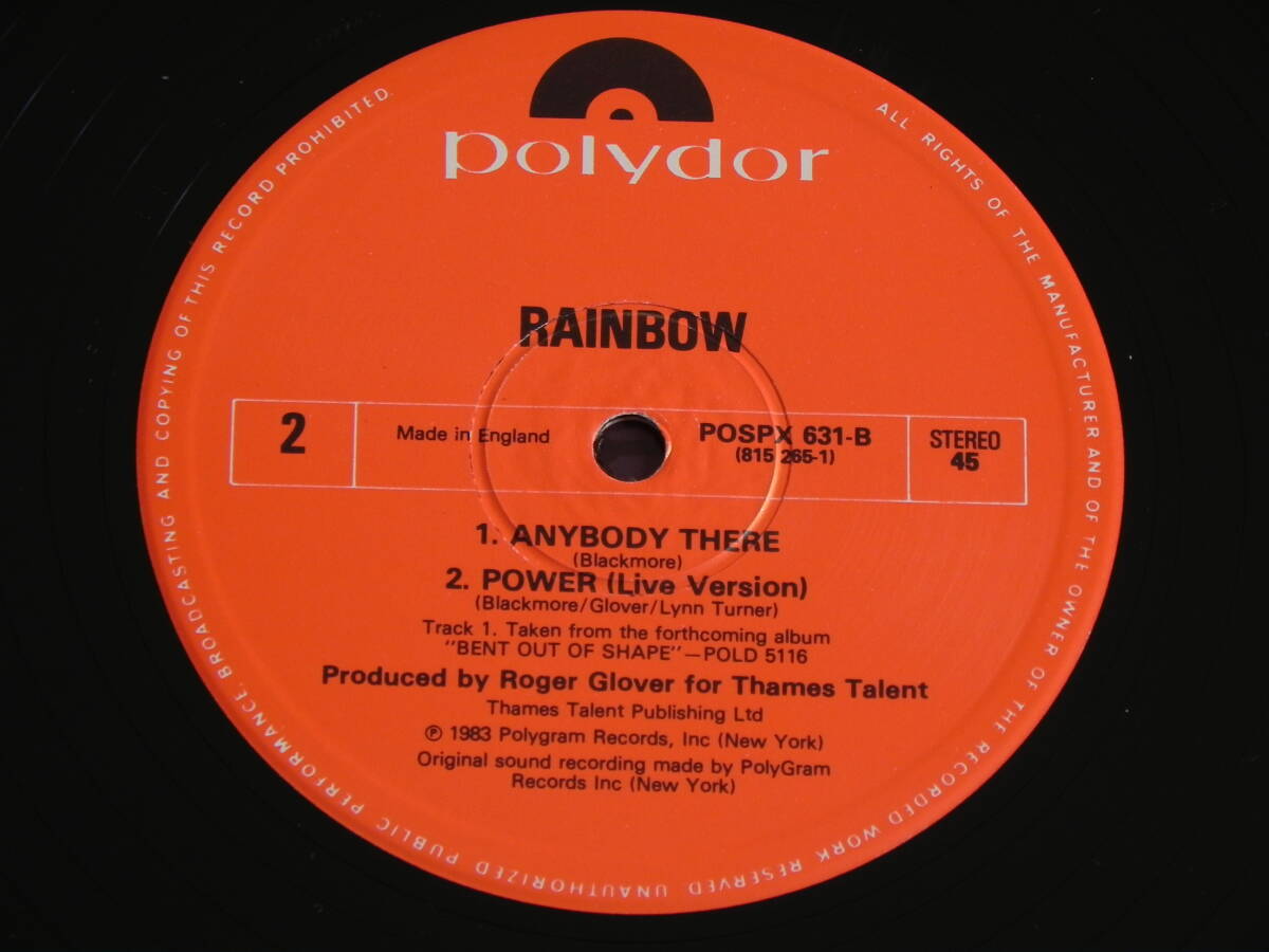 ★UK盤12”single★RAINBOW / STREET OF DREAMS レインボー / 3曲入り12インチ シングル POLYDOR POSPX 631★