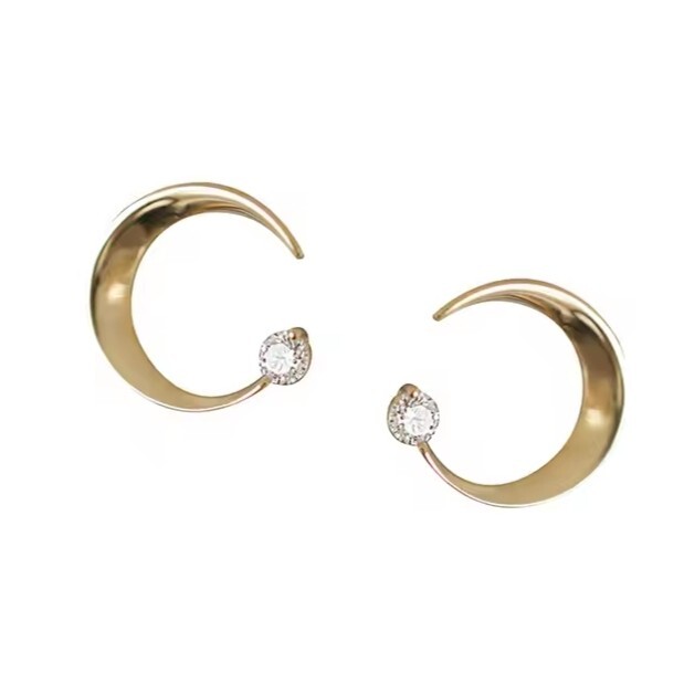 A662 ピアス レディース ゴールド k18 18金 シルバー925 三日月 キュービックジルコニア 金属アレルギー ハワイアンジュエリー プレゼント_画像8