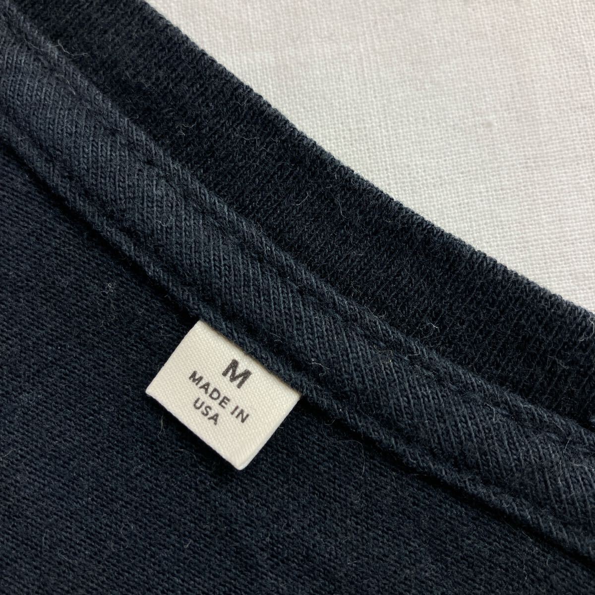 AGe-ji-men's мужской tops V шея V шея короткий рукав t рубашка одноцветный простой бирка size:M collar:BLK черный 