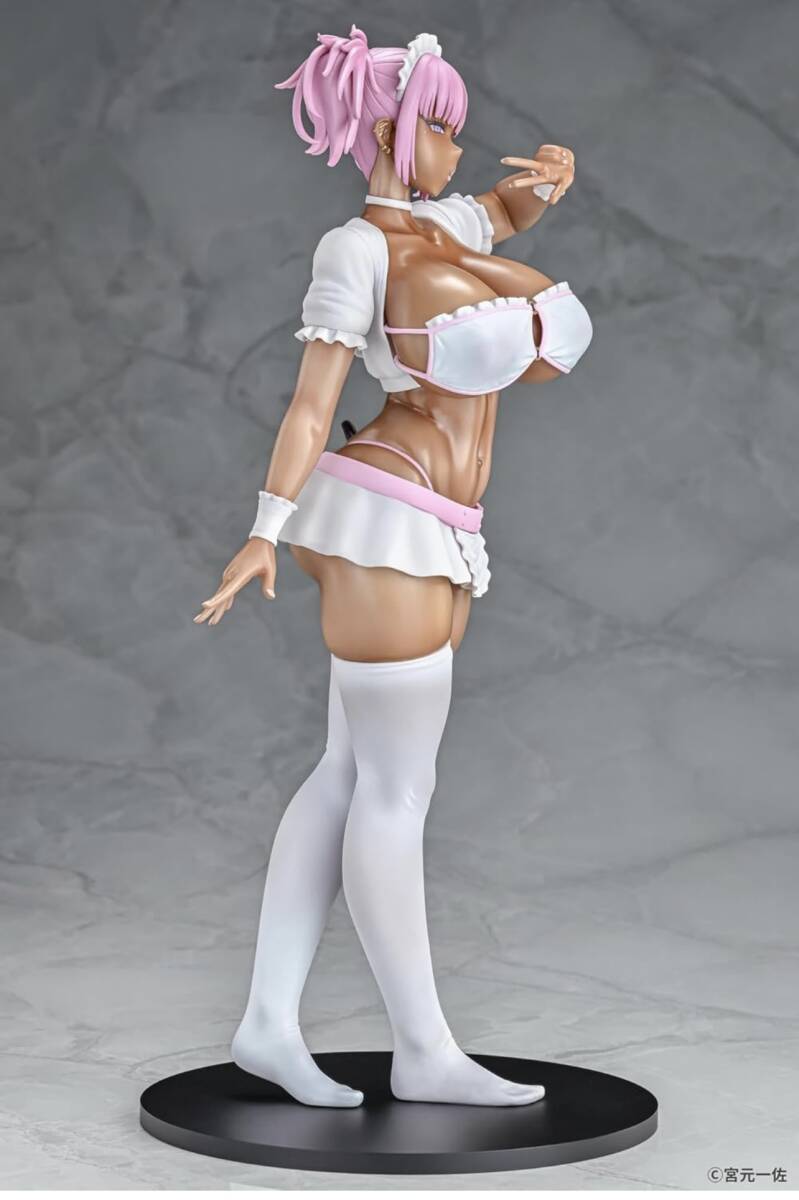 Q-six 黒ギャルメイド淫魔、ごしゅを喰う。 黒ギャルメイド淫魔 ここあ Pink ver. 1/6スケール PVC制 涂裝済み 完成品2種セット