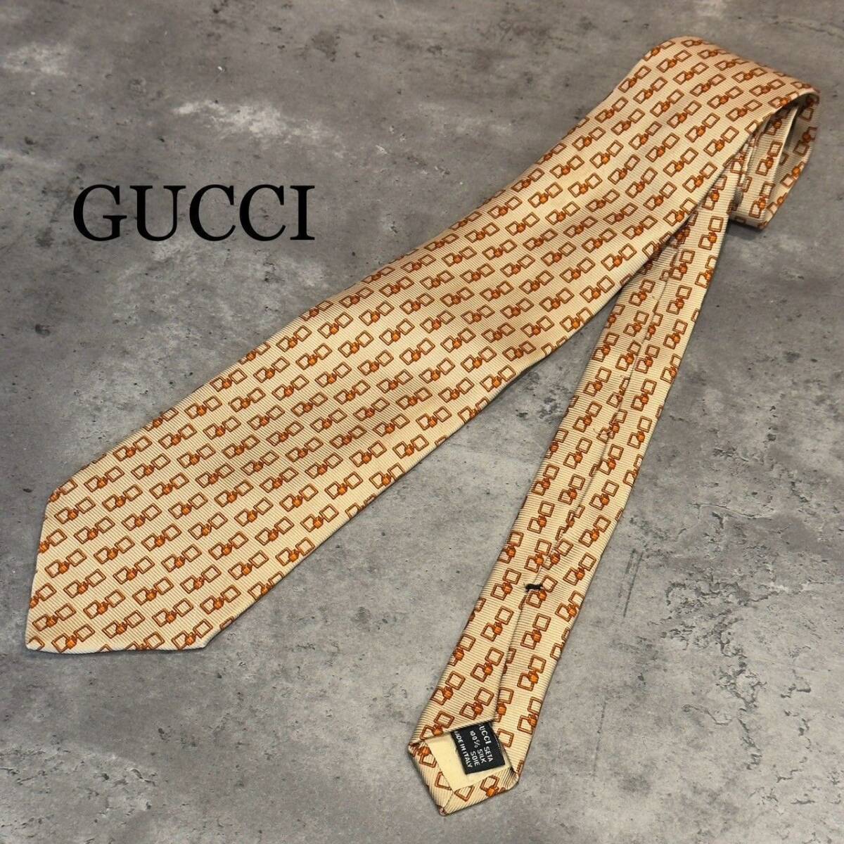 『GUCCI』グッチ 総柄シルクネクタイ