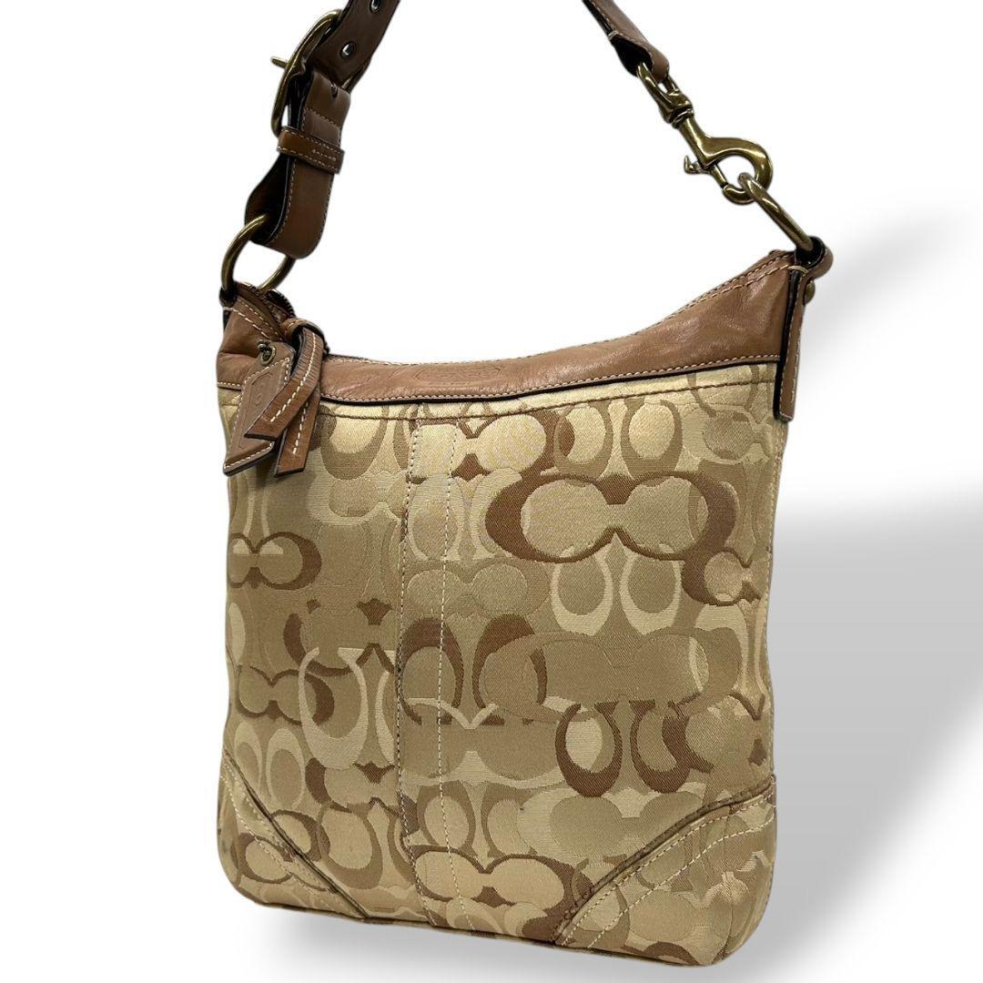 COACH コーチ　ショルダーバッグ　2way　ベージュ シグネチャー U11