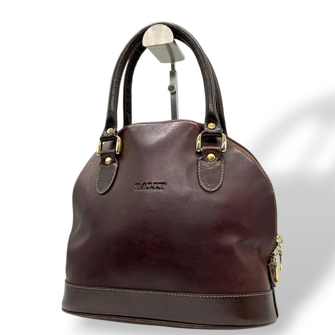BALLY バリー ハンドバッグ ブラウン　ドーム　レザー ワンショルダー T3