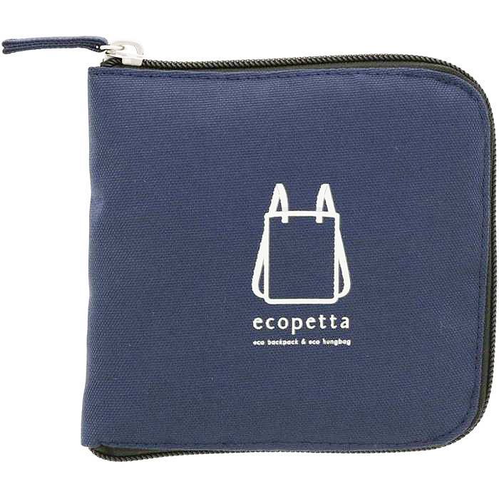 エコバッグ エコリュックトートバッグ サンスター文具 エコペッタ ekopetta ネイビー リュック トート バッグ 折りたたみ 攜帯 バッグ