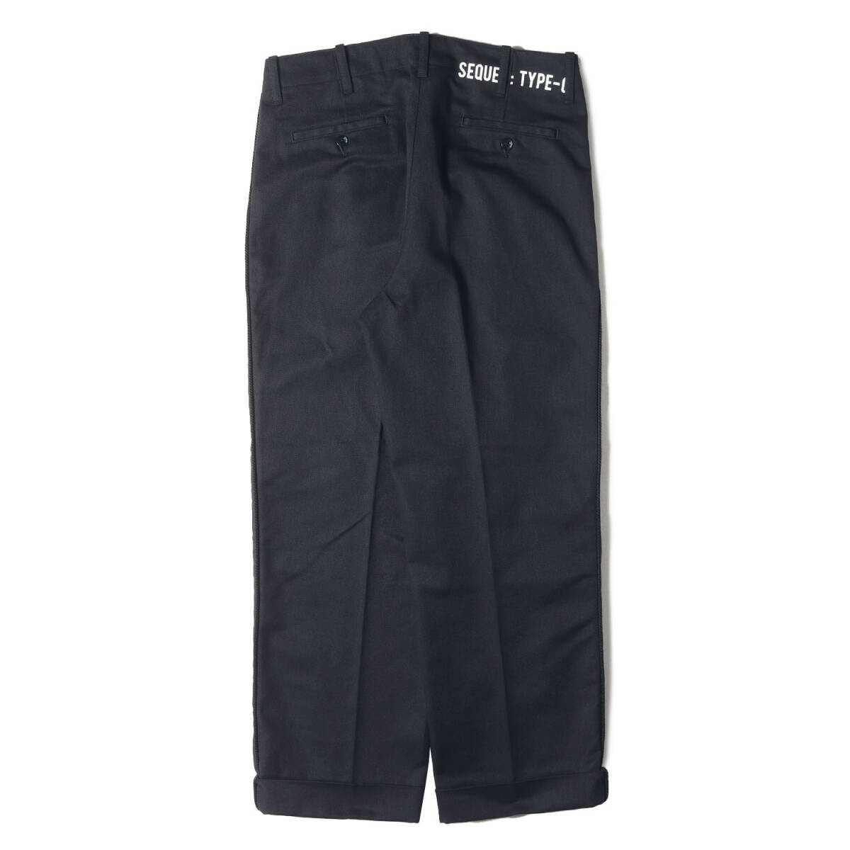 【新品同様】SEQUEL シークエル パンツ サイズ:L / 21SS サイド パイピング ワーク チノパンツ (CHINO PANTS TYPE-C) / ネイビー