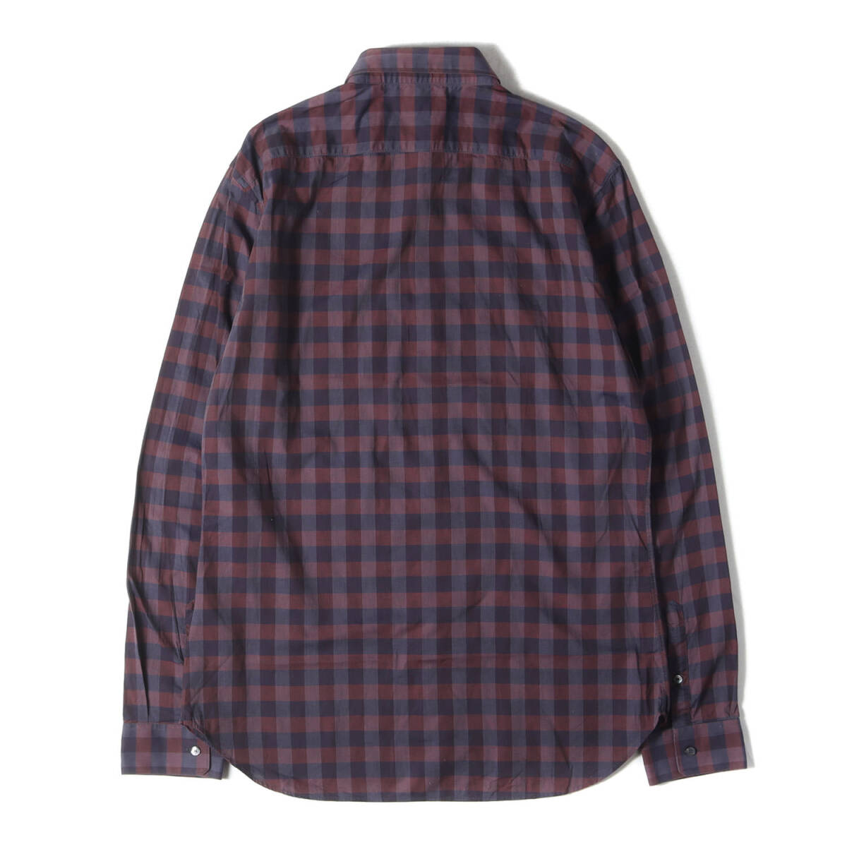 BURBERRY バーバリー シャツ サイズ:L / トーンオントーン チェック ドレス シャツ (3944146) / LONDON / エンジ ダークパープル